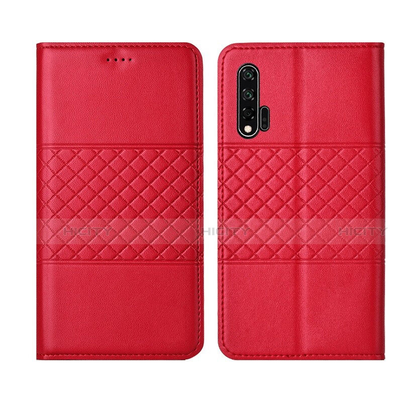 Coque Portefeuille Livre Cuir Etui Clapet T03 pour Huawei Nova 6 Rouge Plus