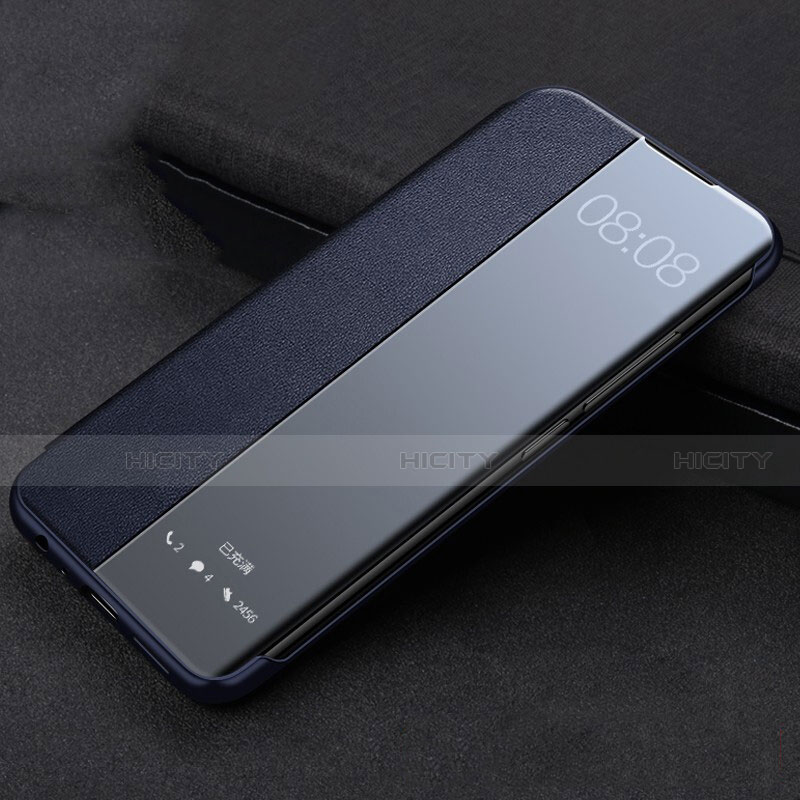 Coque Portefeuille Livre Cuir Etui Clapet T03 pour Huawei P40 Pro Bleu Plus