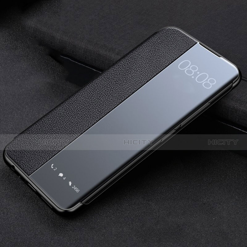 Coque Portefeuille Livre Cuir Etui Clapet T03 pour Huawei P40 Pro Noir Plus