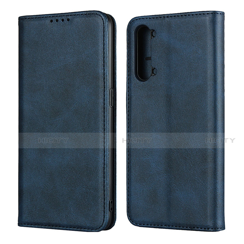 Coque Portefeuille Livre Cuir Etui Clapet T03 pour Oppo A91 Bleu Plus