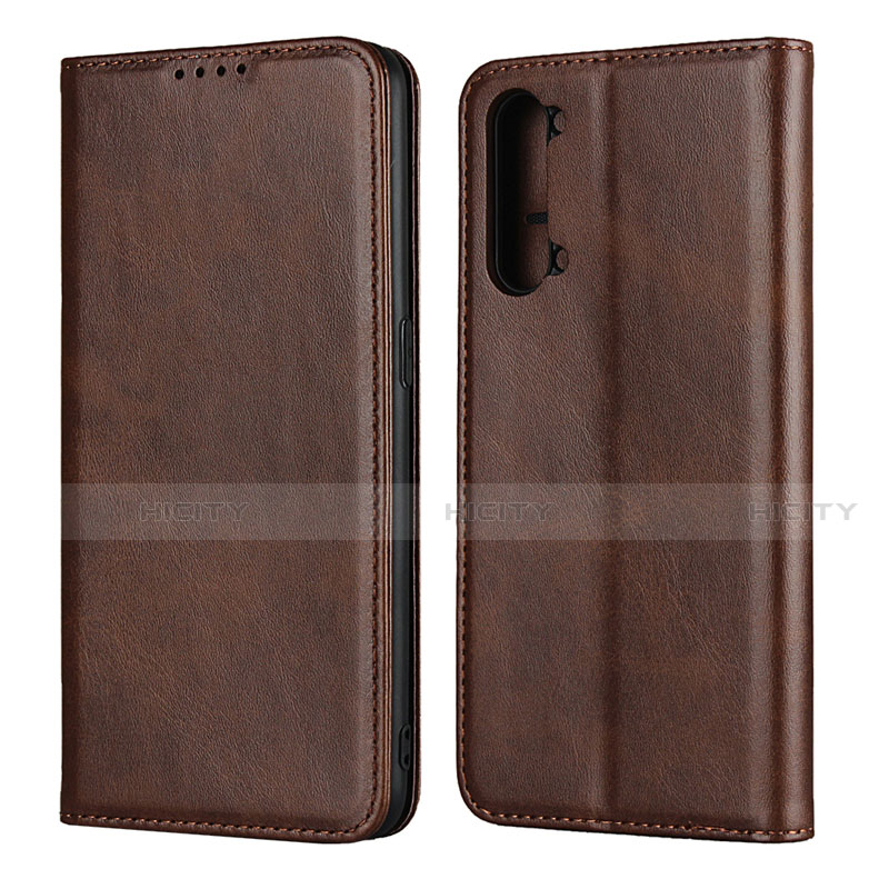 Coque Portefeuille Livre Cuir Etui Clapet T03 pour Oppo A91 Marron Plus