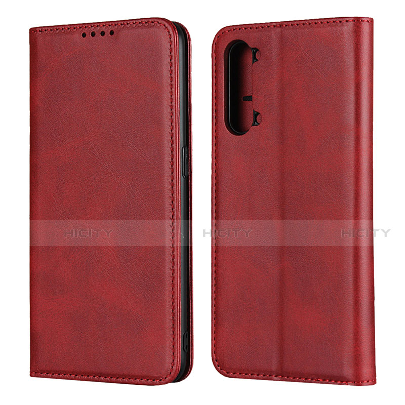 Coque Portefeuille Livre Cuir Etui Clapet T03 pour Oppo A91 Rouge Plus