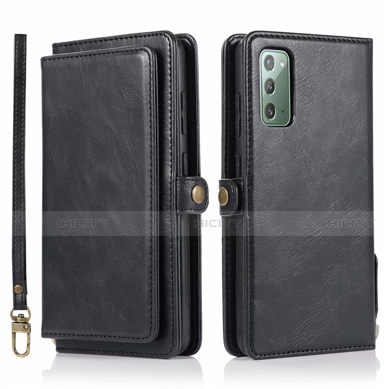 Coque Portefeuille Livre Cuir Etui Clapet T03 pour Samsung Galaxy Note 20 5G Noir Plus