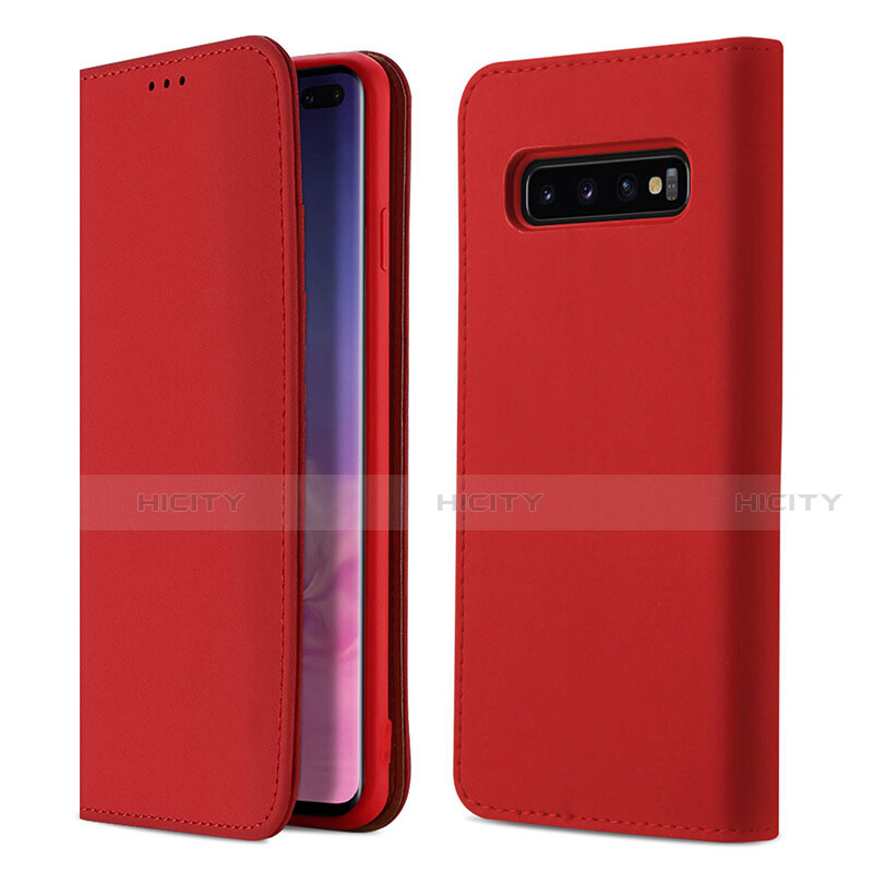 Coque Portefeuille Livre Cuir Etui Clapet T03 pour Samsung Galaxy S10 Plus Rouge Plus