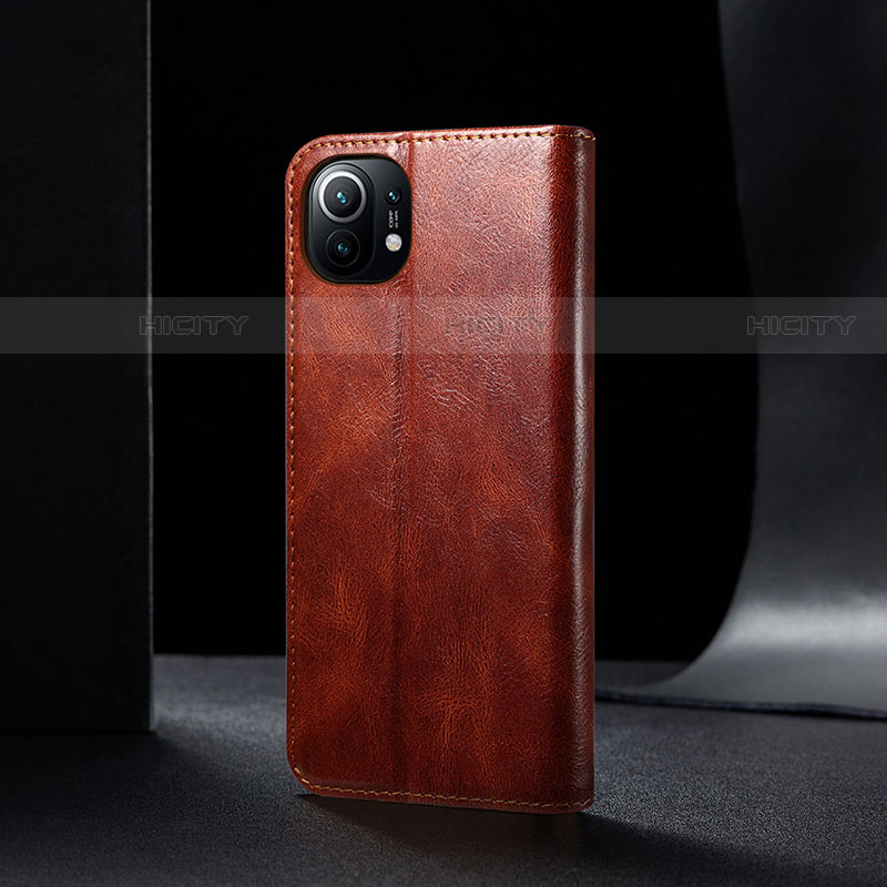 Coque Portefeuille Livre Cuir Etui Clapet T03 pour Xiaomi Mi 11 5G Marron Plus