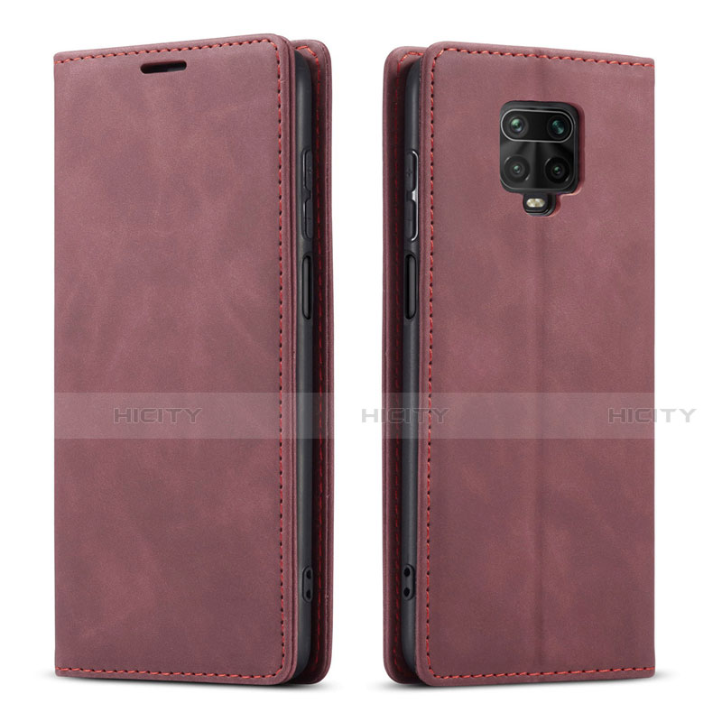 Coque Portefeuille Livre Cuir Etui Clapet T03 pour Xiaomi Redmi Note 9 Pro Max Vin Rouge Plus