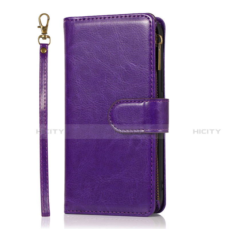 Coque Portefeuille Livre Cuir Etui Clapet T04 pour Apple iPhone 12 Mini Violet Plus