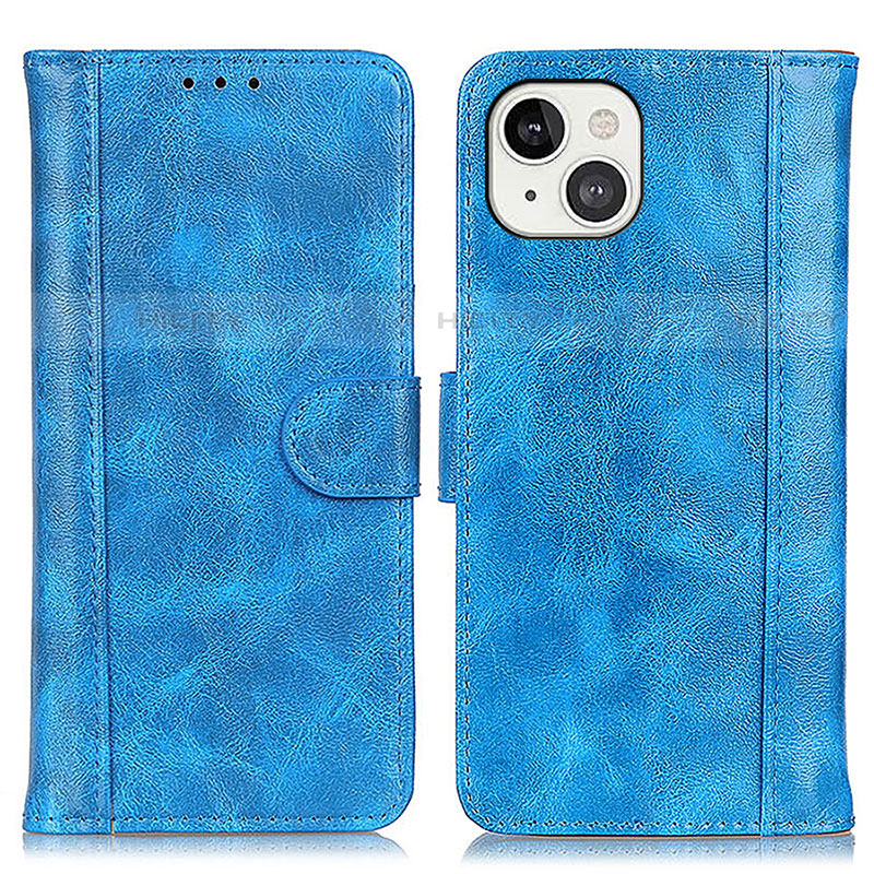 Coque Portefeuille Livre Cuir Etui Clapet T04 pour Apple iPhone 13 Bleu Plus