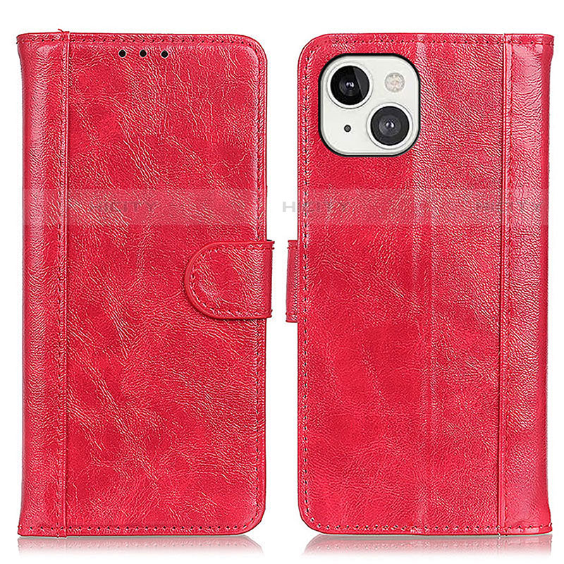 Coque Portefeuille Livre Cuir Etui Clapet T04 pour Apple iPhone 13 Rouge Plus