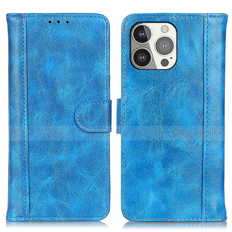 Coque Portefeuille Livre Cuir Etui Clapet T04 pour Apple iPhone 14 Pro Bleu Plus