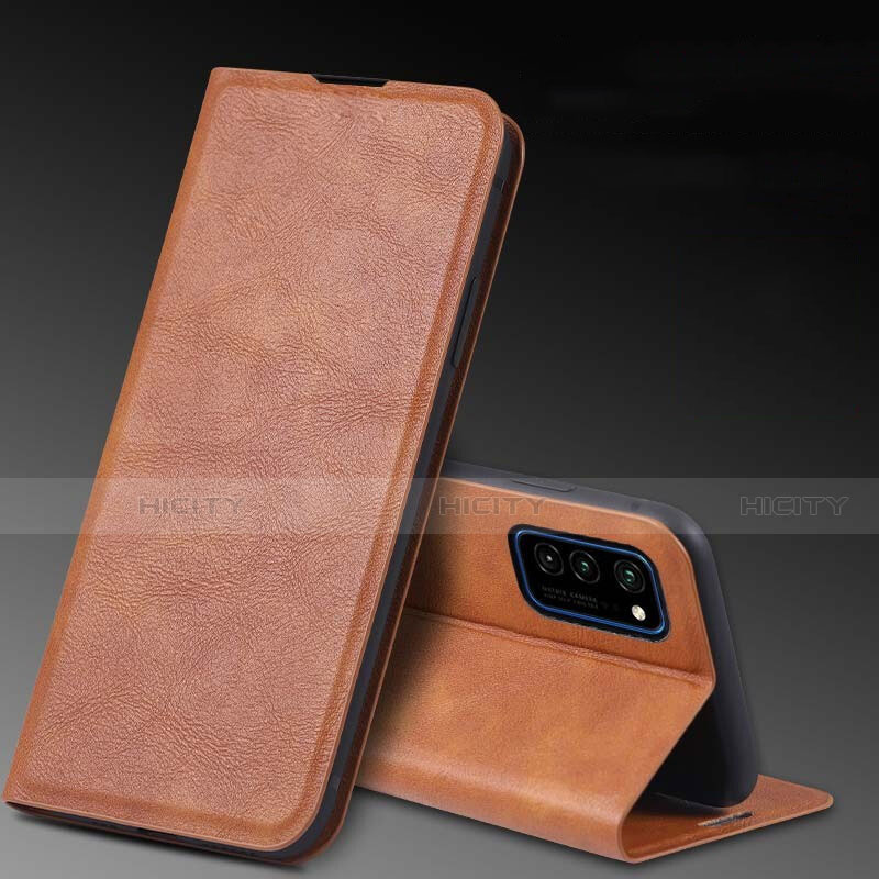 Coque Portefeuille Livre Cuir Etui Clapet T04 pour Huawei Honor View 30 5G Orange Plus