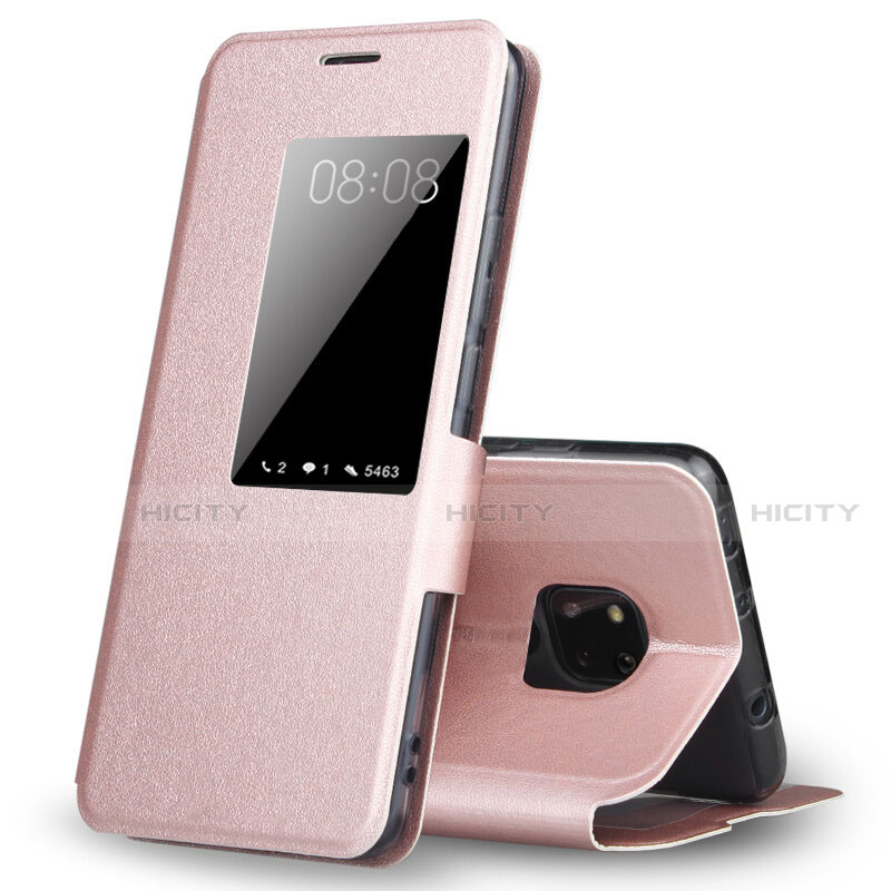 Coque Portefeuille Livre Cuir Etui Clapet T04 pour Huawei Mate 20 Pro Or Rose Plus