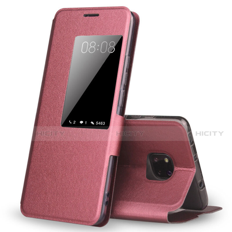 Coque Portefeuille Livre Cuir Etui Clapet T04 pour Huawei Mate 20 Pro Rose Plus