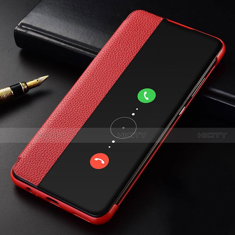 Coque Portefeuille Livre Cuir Etui Clapet T04 pour Huawei Mate 30 5G Rouge Plus