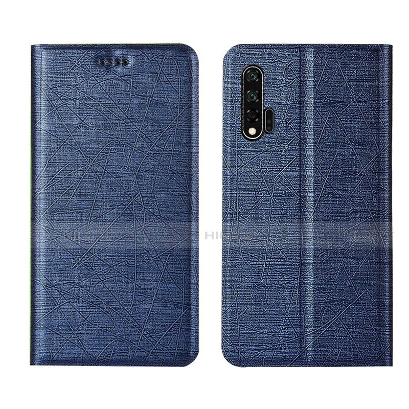 Coque Portefeuille Livre Cuir Etui Clapet T04 pour Huawei Nova 6 Bleu Plus