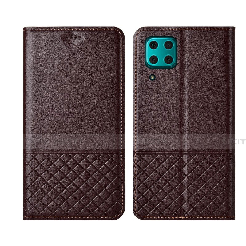 Coque Portefeuille Livre Cuir Etui Clapet T04 pour Huawei Nova 6 SE Marron Plus