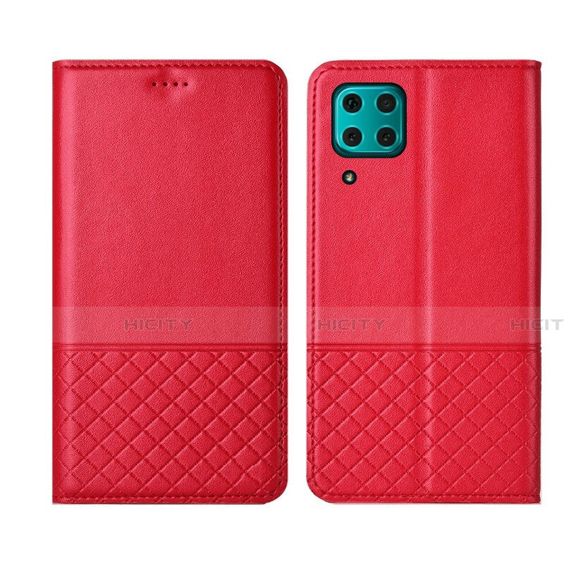 Coque Portefeuille Livre Cuir Etui Clapet T04 pour Huawei Nova 6 SE Rouge Plus