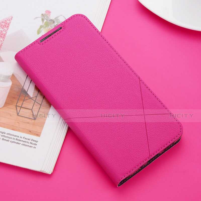 Coque Portefeuille Livre Cuir Etui Clapet T04 pour Huawei P20 Lite (2019) Rose Rouge Plus