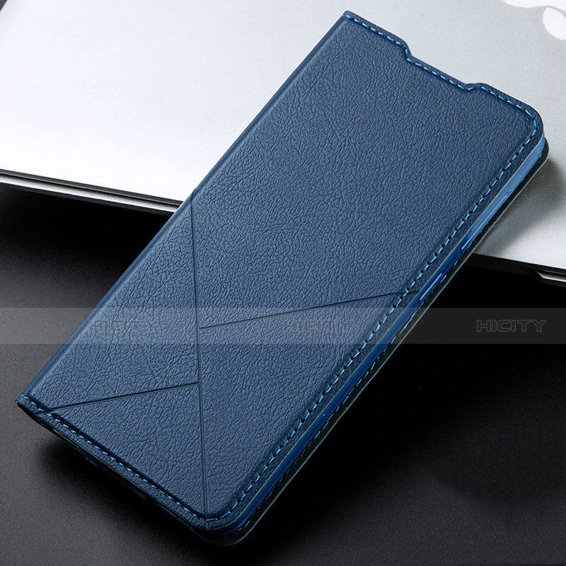 Coque Portefeuille Livre Cuir Etui Clapet T04 pour Huawei P30 Bleu Plus