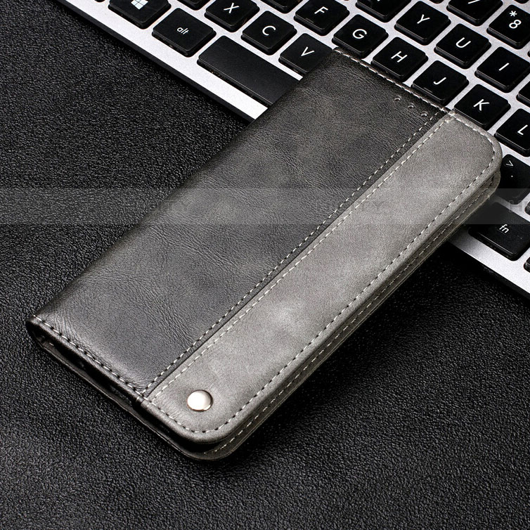 Coque Portefeuille Livre Cuir Etui Clapet T04 pour Samsung Galaxy A70S Gris Plus