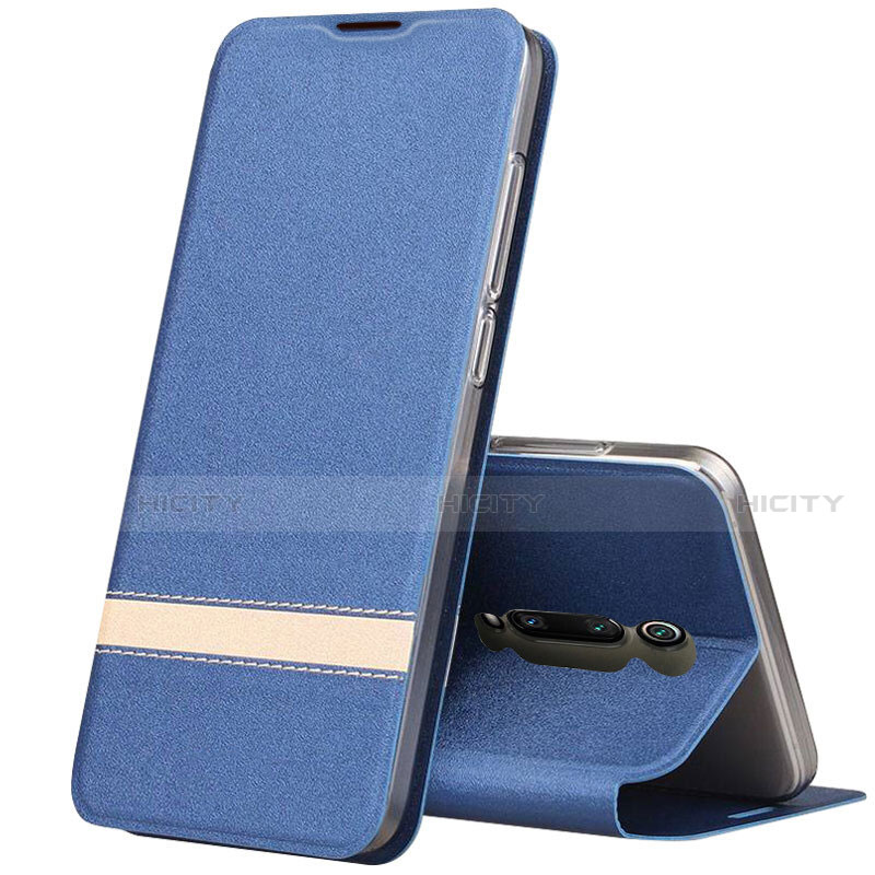 Coque Portefeuille Livre Cuir Etui Clapet T04 pour Xiaomi Mi 9T Pro Bleu Plus