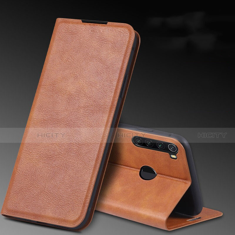 Coque Portefeuille Livre Cuir Etui Clapet T04 pour Xiaomi Redmi Note 8 (2021) Orange Plus