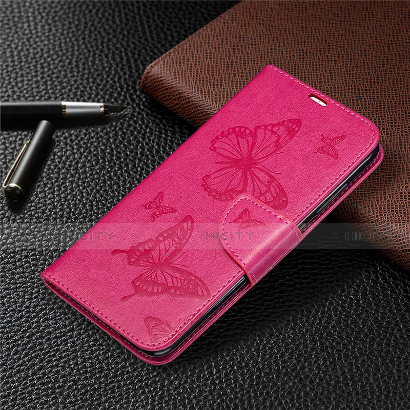 Coque Portefeuille Livre Cuir Etui Clapet T04 pour Xiaomi Redmi Note 9 Rose Rouge Plus