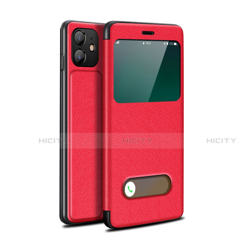 Coque Portefeuille Livre Cuir Etui Clapet T05 pour Apple iPhone 12 Mini Rouge Plus