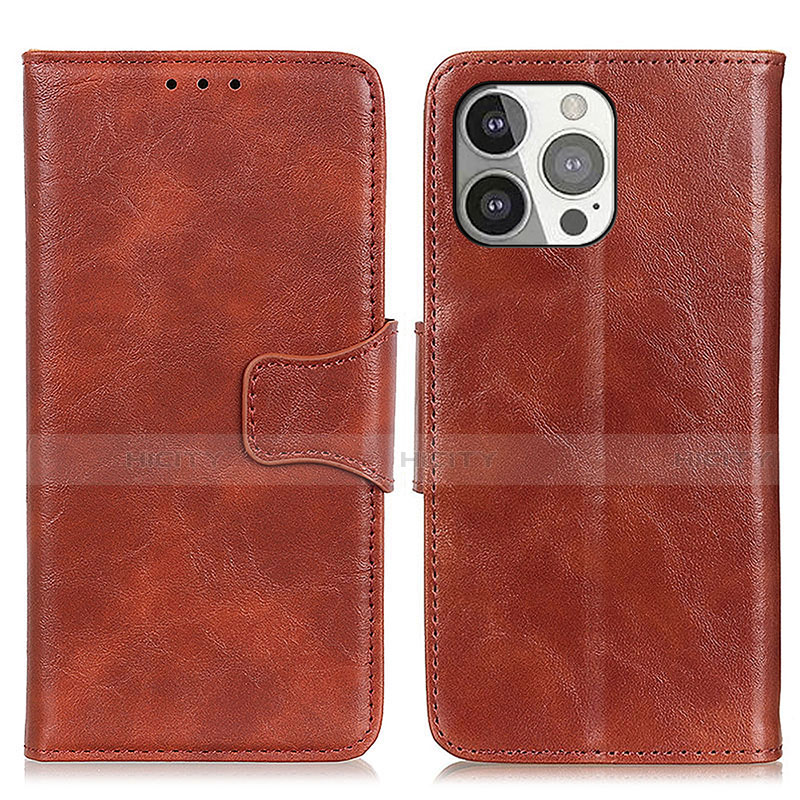 Coque Portefeuille Livre Cuir Etui Clapet T05 pour Apple iPhone 14 Pro Marron Plus