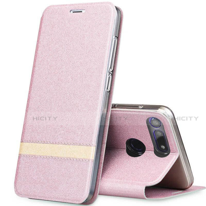 Coque Portefeuille Livre Cuir Etui Clapet T05 pour Huawei Honor View 20 Or Rose Plus