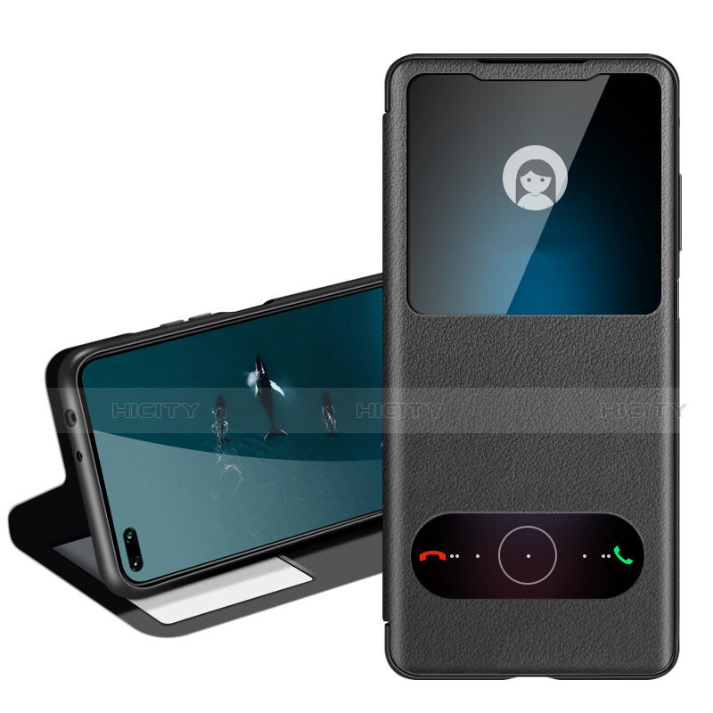 Coque Portefeuille Livre Cuir Etui Clapet T05 pour Huawei Honor View 30 Pro 5G Noir Plus