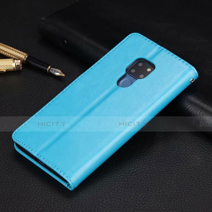 Coque Portefeuille Livre Cuir Etui Clapet T05 pour Huawei Mate 20 X 5G Bleu Ciel Plus