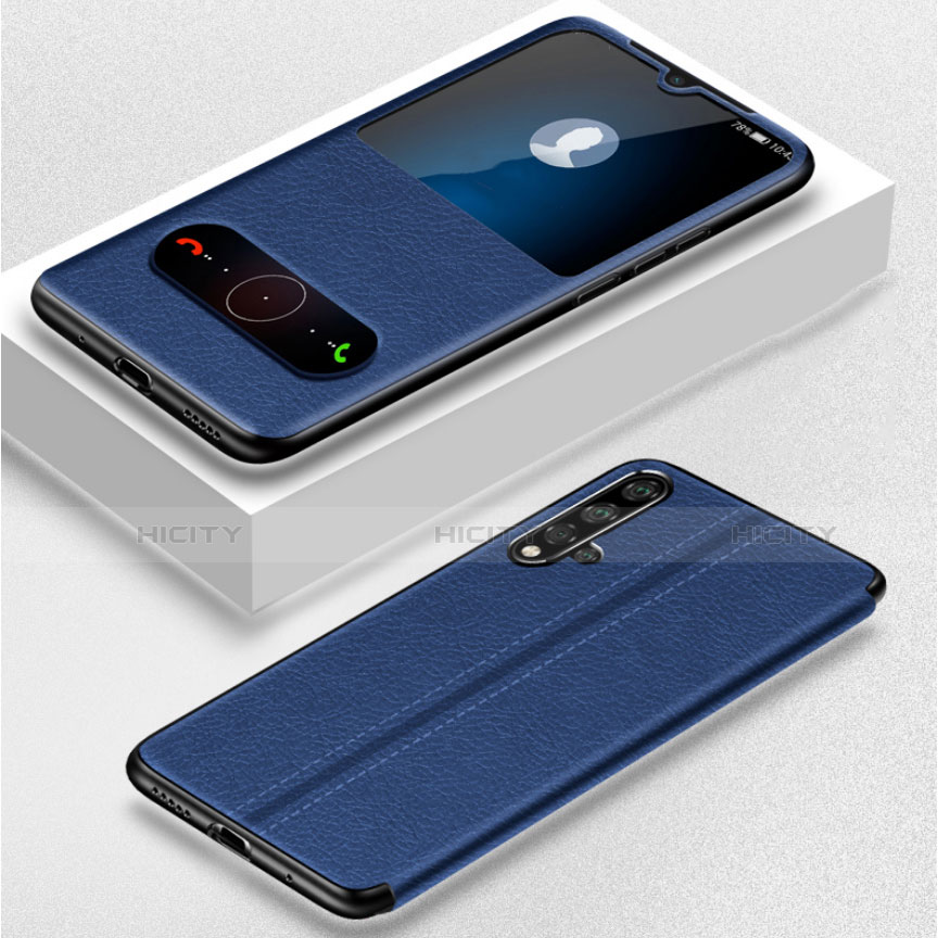 Coque Portefeuille Livre Cuir Etui Clapet T05 pour Huawei Nova 5 Pro Bleu Plus