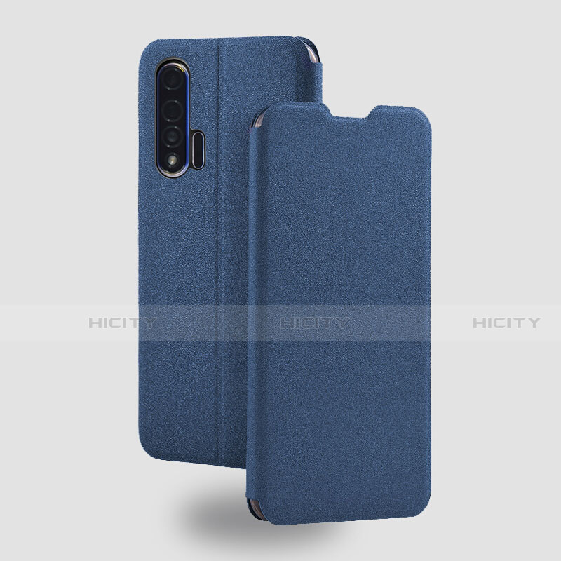 Coque Portefeuille Livre Cuir Etui Clapet T05 pour Huawei Nova 6 5G Bleu Plus