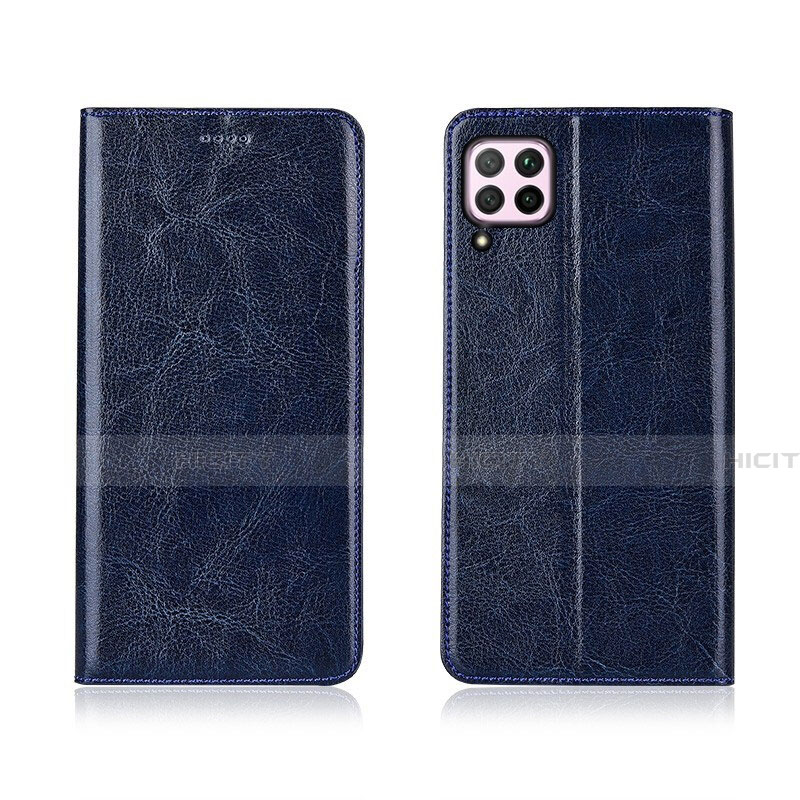 Coque Portefeuille Livre Cuir Etui Clapet T05 pour Huawei Nova 6 SE Bleu Plus