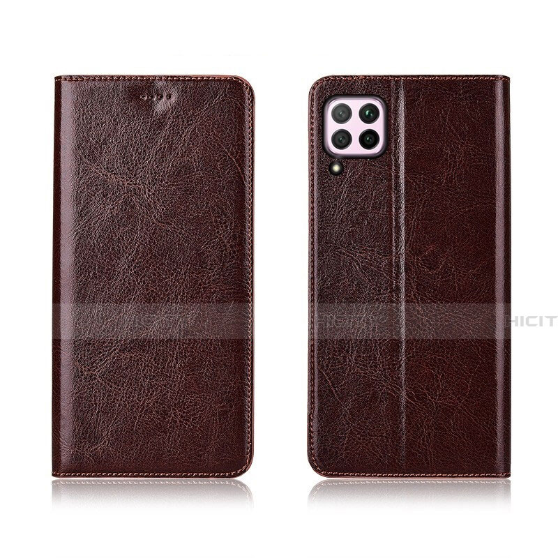 Coque Portefeuille Livre Cuir Etui Clapet T05 pour Huawei Nova 6 SE Marron Plus