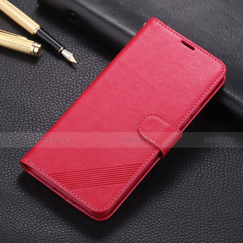 Coque Portefeuille Livre Cuir Etui Clapet T05 pour Huawei P20 Lite (2019) Rose Rouge Plus