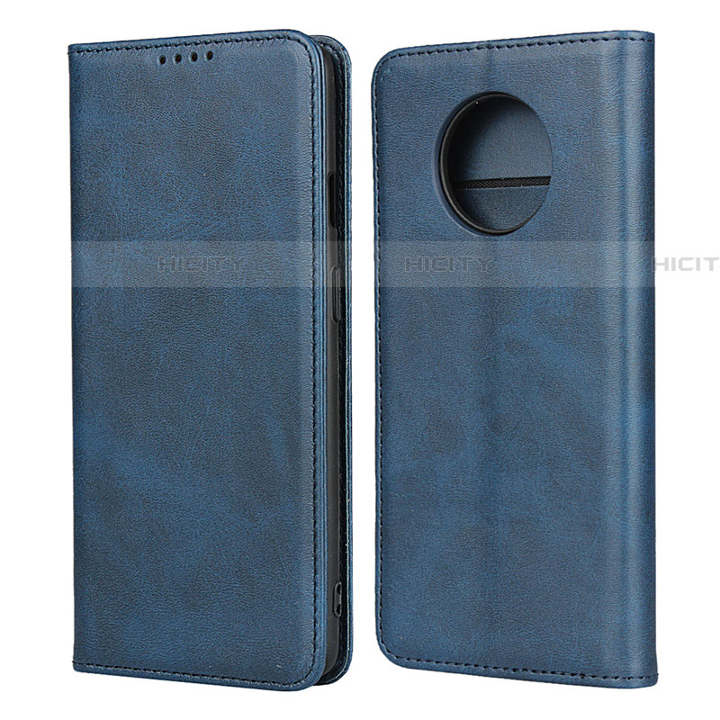 Coque Portefeuille Livre Cuir Etui Clapet T05 pour OnePlus 7T Bleu Plus