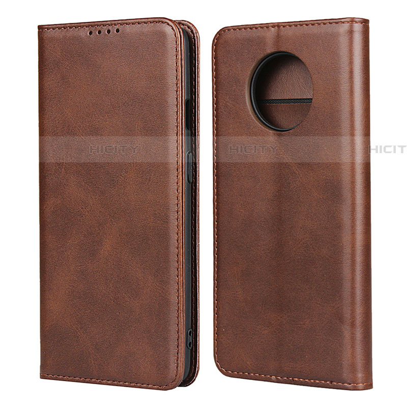 Coque Portefeuille Livre Cuir Etui Clapet T05 pour OnePlus 7T Marron Plus