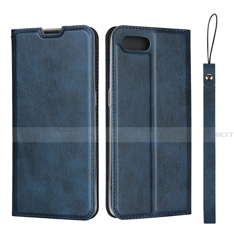 Coque Portefeuille Livre Cuir Etui Clapet T05 pour Oppo R17 Neo Bleu Plus