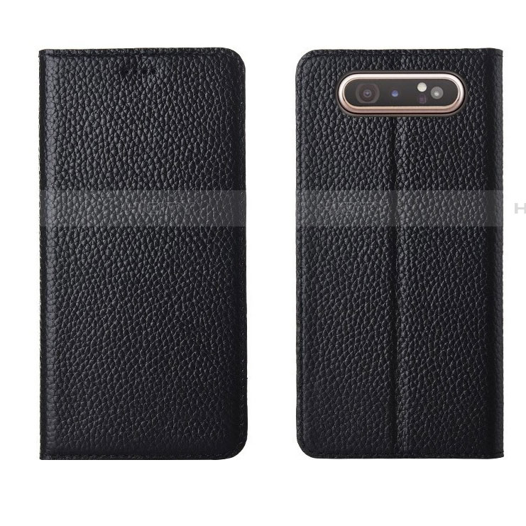 Coque Portefeuille Livre Cuir Etui Clapet T05 pour Samsung Galaxy A90 4G Noir Plus