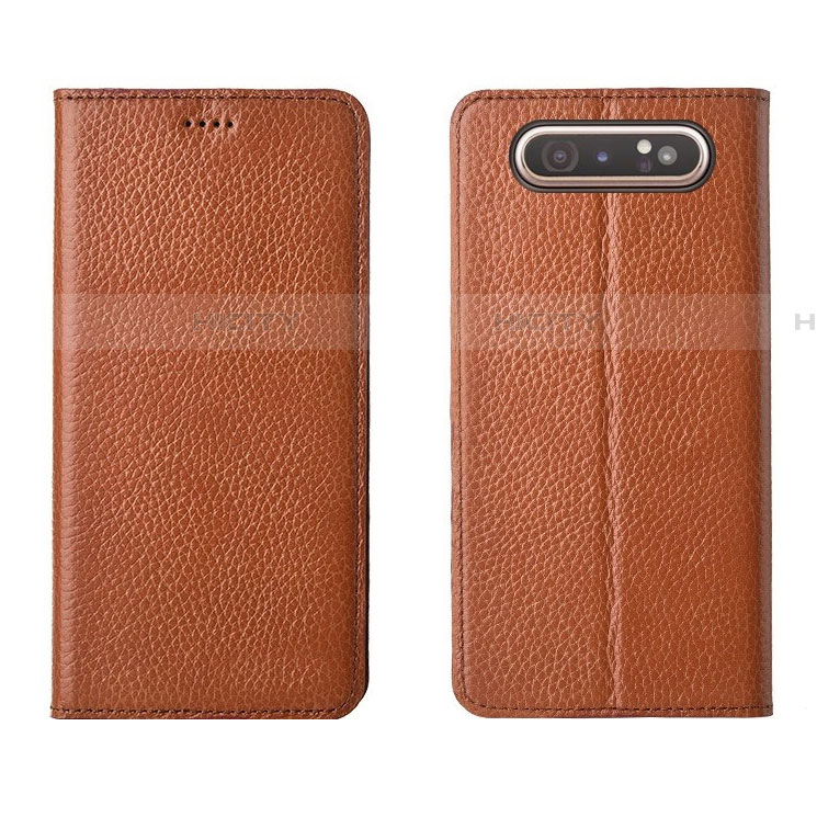 Coque Portefeuille Livre Cuir Etui Clapet T05 pour Samsung Galaxy A90 4G Orange Plus