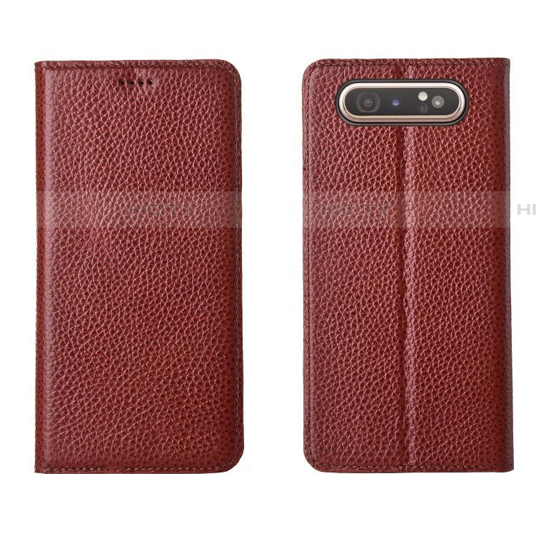 Coque Portefeuille Livre Cuir Etui Clapet T05 pour Samsung Galaxy A90 4G Vin Rouge Plus