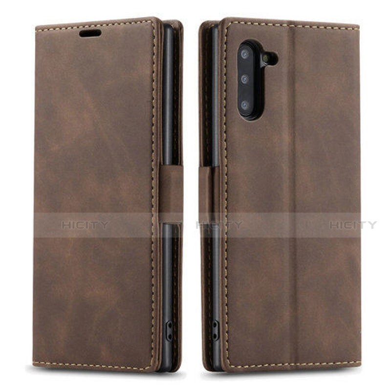 Coque Portefeuille Livre Cuir Etui Clapet T05 pour Samsung Galaxy Note 10 5G Marron Plus