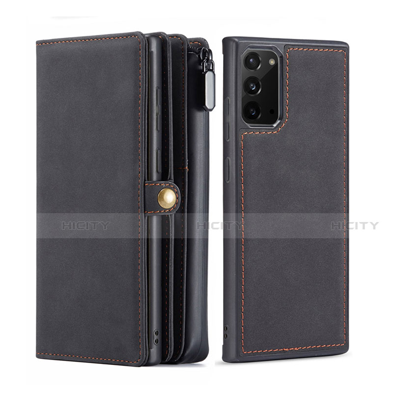 Coque Portefeuille Livre Cuir Etui Clapet T05 pour Samsung Galaxy Note 20 5G Noir Plus