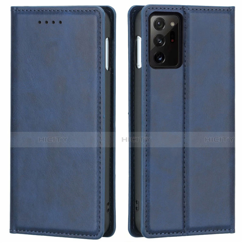 Coque Portefeuille Livre Cuir Etui Clapet T05 pour Samsung Galaxy Note 20 Ultra 5G Bleu Plus