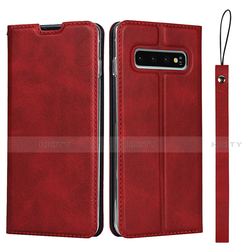 Coque Portefeuille Livre Cuir Etui Clapet T05 pour Samsung Galaxy S10 5G Rouge Plus