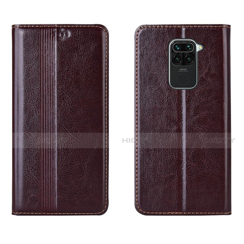 Coque Portefeuille Livre Cuir Etui Clapet T05 pour Xiaomi Redmi 10X 4G Marron Plus