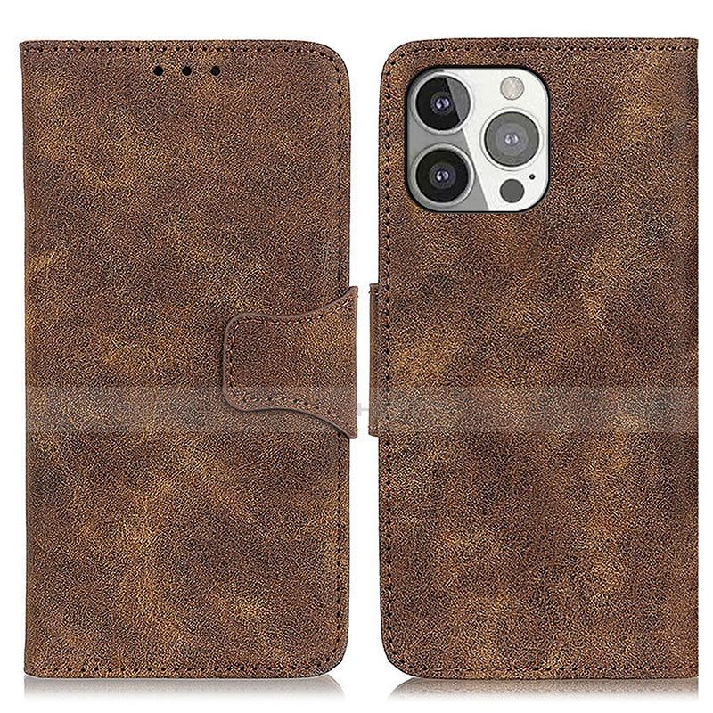 Coque Portefeuille Livre Cuir Etui Clapet T06 pour Apple iPhone 13 Pro Marron Plus