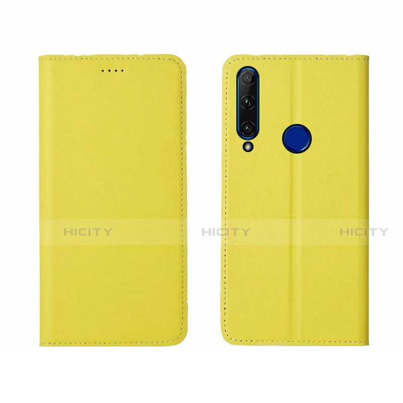 Coque Portefeuille Livre Cuir Etui Clapet T06 pour Huawei Honor 20 Lite Jaune Plus